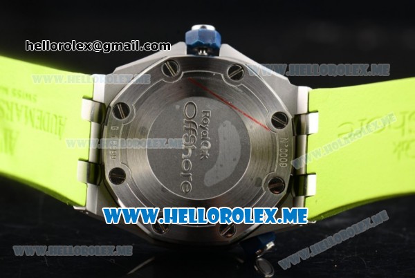Audemars Piguet Royal Oak Offshore Diver Asia 2813 Automatic Steel Case with Green Dial and Stick Markers Green Rubber Strap (EF) - Click Image to Close